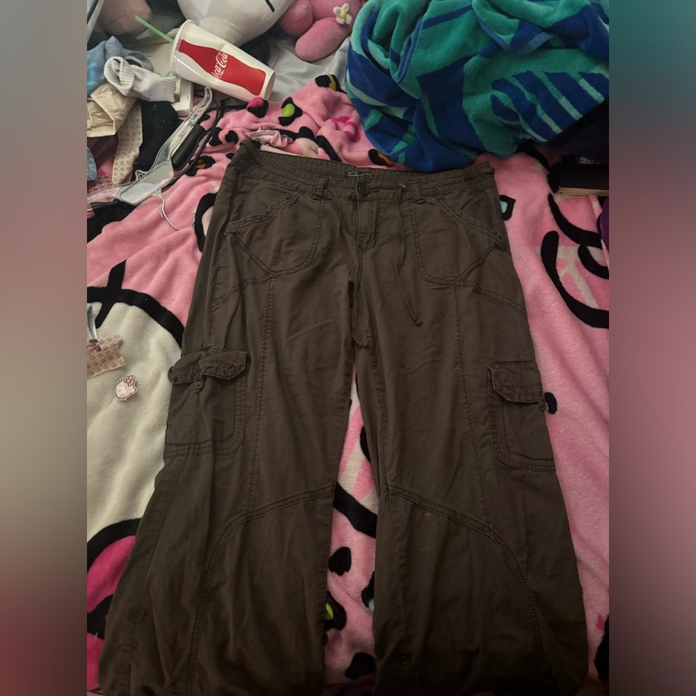 Brown parachute pants